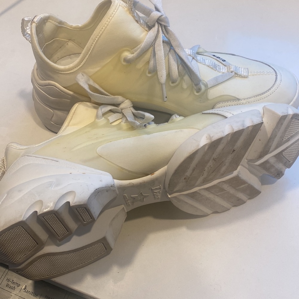 Dior Off White Neoprene and Leather D-Connect Sneakers - Picture 5 of 6